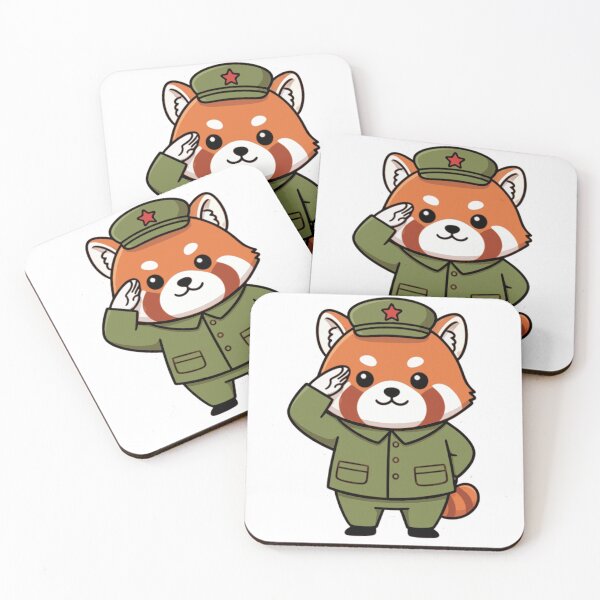 Item preview, Cute Red Panda Wearing Chinese Revolution Army designed and sold by Berlin-D-Prs.