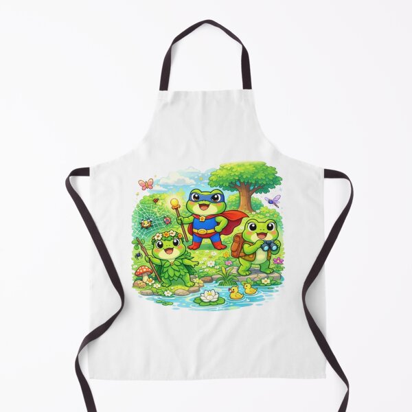 Item preview, The 3 adventurous superhero frogs in action designed and sold by FroggyOnly.
