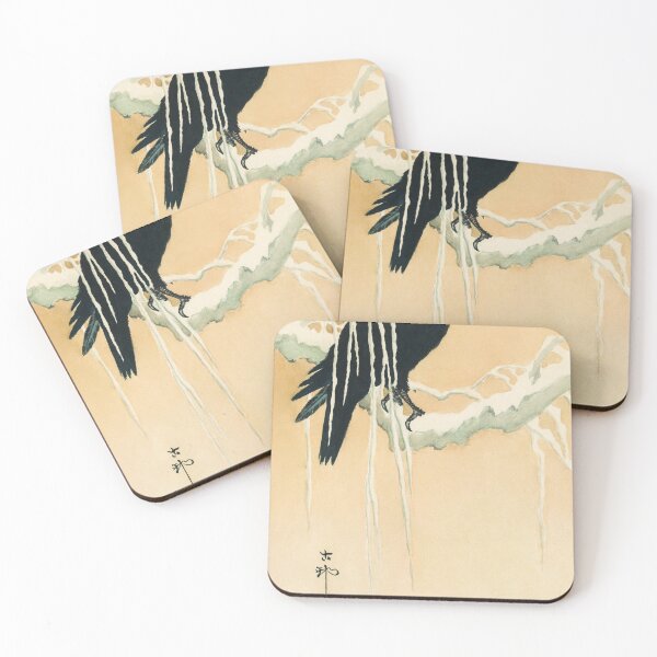 Item preview, Raven in winter (1802 - 1890) vintage Ukiyo-e style by Ikeda Koson designed and sold by maisielabmouse.