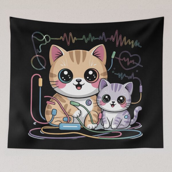 Item preview, Electrophysiology kawaii cat and kawaii art designed and sold by DamioPolArt.