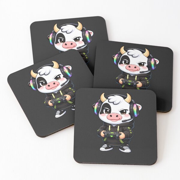 Item preview, Pro Gamer Cow – Cute Chibi Cow Cartoon | Neon Gaming Streetwear Design designed and sold by ColorSplash123.