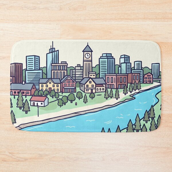 Item preview, Barrie Ontario Canada Cute Colorful Skyline Landscape  designed and sold by HowToCanadian.