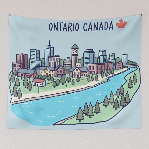 Item preview, Barrie Ontario Canada Cute Colorful Skyline Landscape  designed and sold by HowToCanadian.