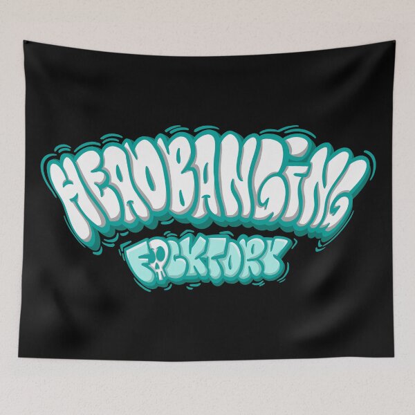 Item preview, Headbanging fucktory graffiti bubble black designed and sold by manuvila.