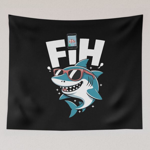 Item preview, Fih Meme Shirt Funny Gifts with Smiling Bluefish With Glasses designed and sold by SkymarArt.