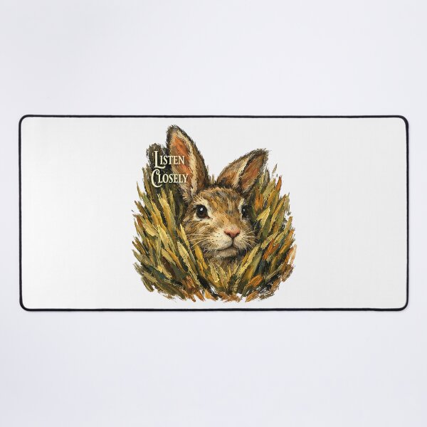 Item preview, Listen Closely Rabbit in Grass - Textured 3D Impasto Animal Art designed and sold by LSphere Art.