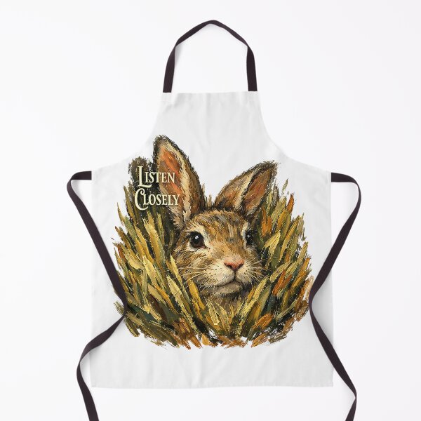 Item preview, Listen Closely Rabbit in Grass - Textured 3D Impasto Animal Art designed and sold by LSphere Art.