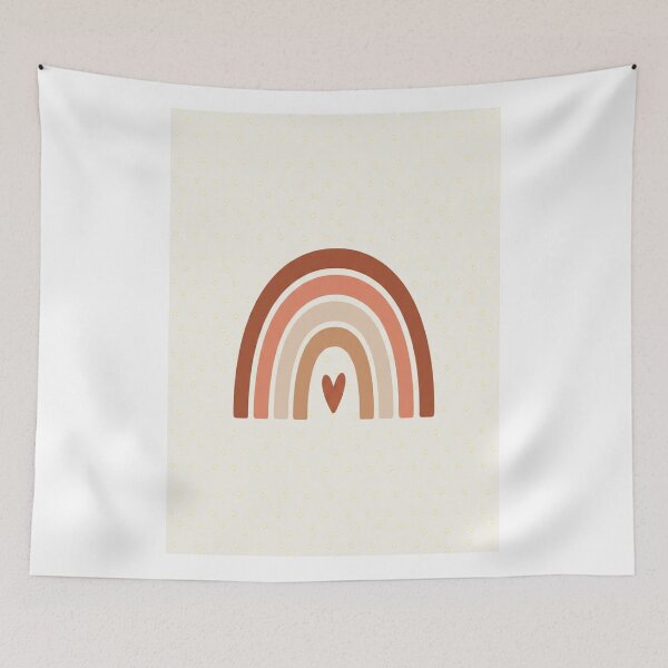 Item preview, Boho Rainbow Nursery Wall Art with Heart Print designed and sold by shopcanva.