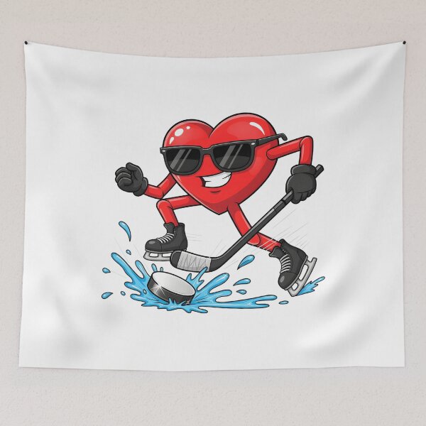 Item preview, Funny Valentine Ice Hockey Player Red Hearts February 14 designed and sold by OlakunleOloroz.