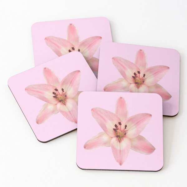 Item preview, pink lily flower sticker designed and sold by inainart.