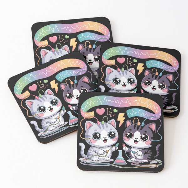 Item preview, Electrophysiology kawaii cat and medical art designed and sold by DamioPolArt.