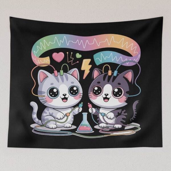 Item preview, Electrophysiology kawaii cat and medical art designed and sold by DamioPolArt.