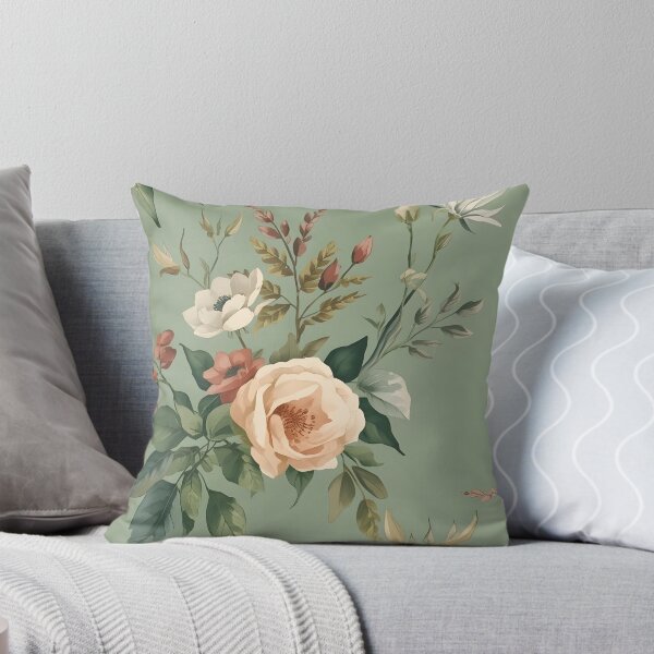 Item preview, Sage Green Floral Pattern designed and sold by MoonMonkeyNbear.