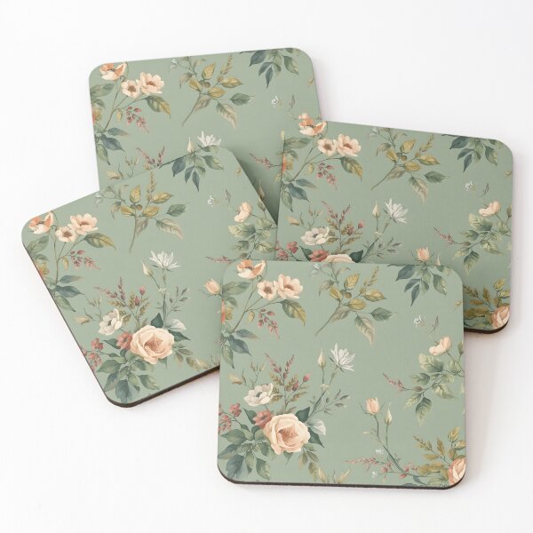 Item preview, Sage Green Floral Pattern designed and sold by MoonMonkeyNbear.