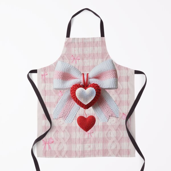 Item preview, Soft Pink & Red Knitted Love Bow designed and sold by Asmabella.