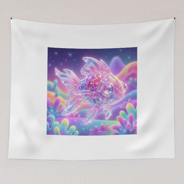 Item preview, Sparkling Crystal Fish in a Pastel Dreamscape designed and sold by maboroshilab.