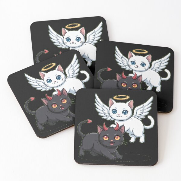 Item preview, Angel and Devil Cats – Cute Valentine’s Day Design for Cat Lovers | Sweet but Spicy Duo designed and sold by Versik-.