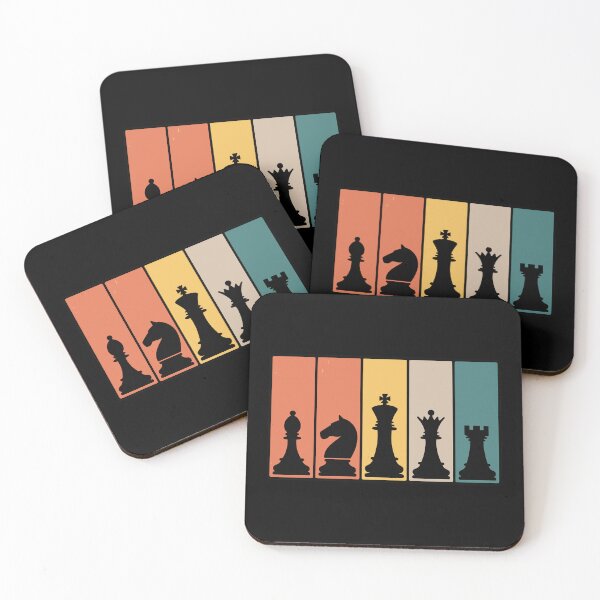 Item preview, Chess Piece Silhouettes on Color Blocks designed and sold by jkrphoto.