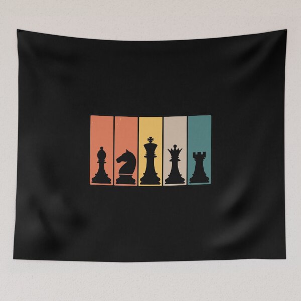 Item preview, Chess Piece Silhouettes on Color Blocks designed and sold by jkrphoto.
