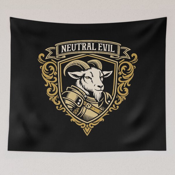 Item preview, Neutral Evil Goat Funny RPG Alignment designed and sold by pixeptional.