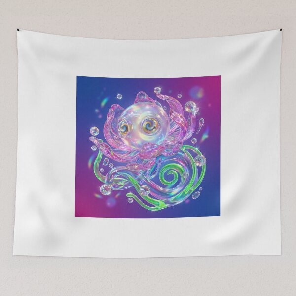 Item preview, Sparkling Iridescent Ocean Creature Art designed and sold by maboroshilab.
