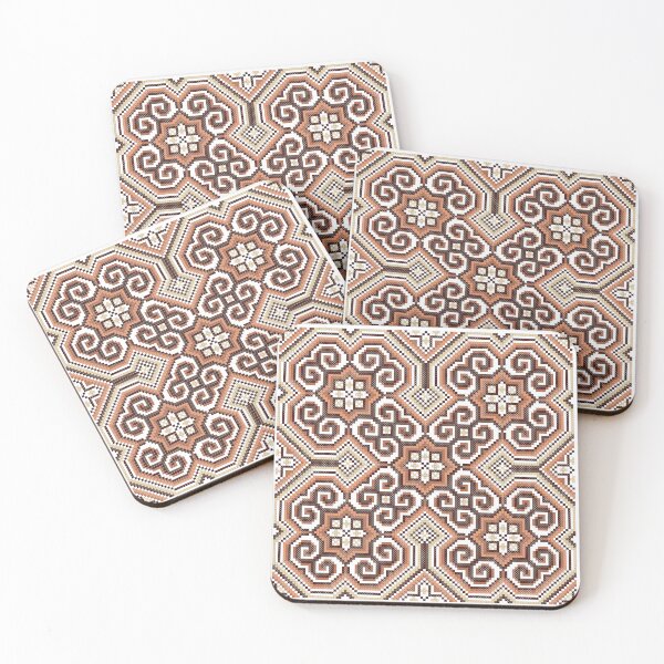 Item preview, Hmong embroidery textile digital art for brown design  designed and sold by Jassicaxyooj.