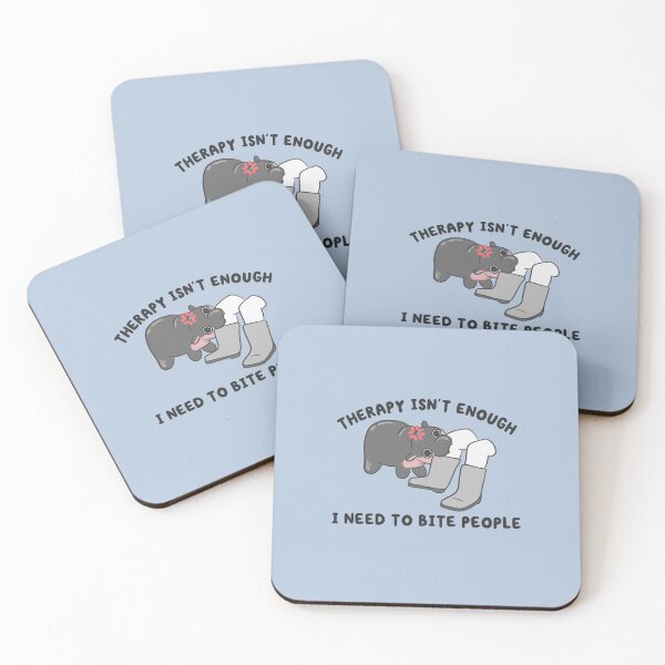 Item preview, therapy isnt enough i need to bite people hippo meme designed and sold by kaybowzie.