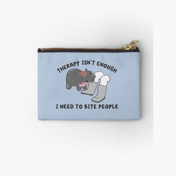 Item preview, therapy isnt enough i need to bite people hippo meme designed and sold by kaybowzie.