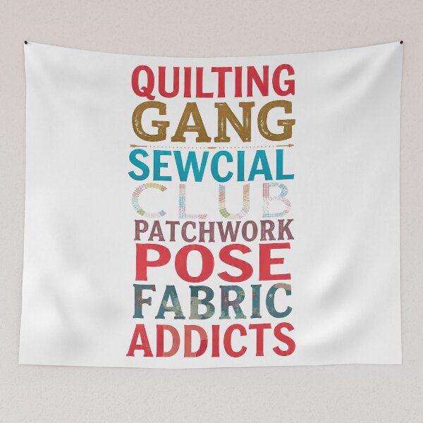 Item preview, Quilting Gang Typography Collage | Colorful Sewing Quotes designed and sold by Twenty2Creative.