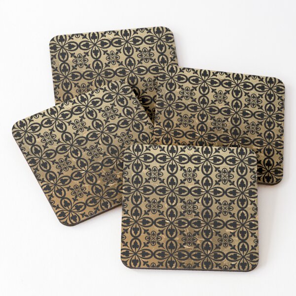 Item preview, Gold Leaf Geometric Flower Pattern - Elegant Abstract Design designed and sold by Italian Ink Studio.