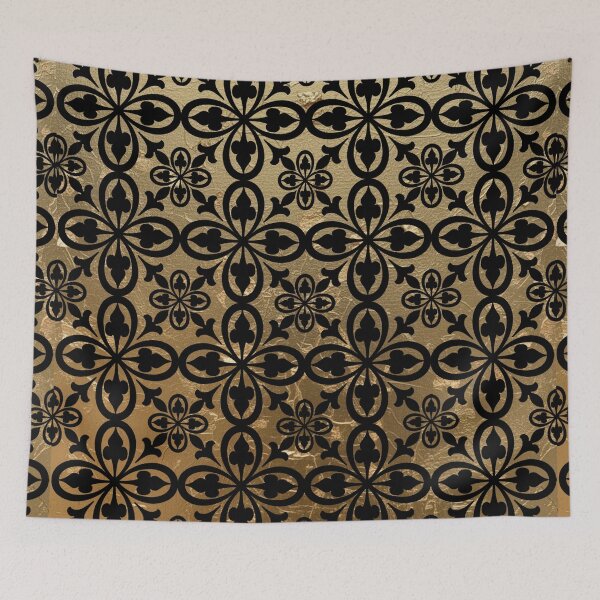 Item preview, Gold Leaf Geometric Flower Pattern - Elegant Abstract Design designed and sold by Italian Ink Studio.
