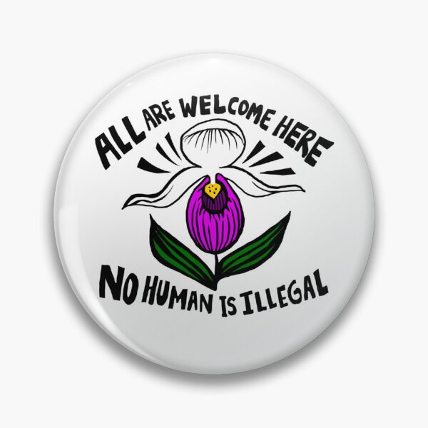 Item preview, Lady Slipper Orchid No Human Is Illegal designed and sold by Bonnie Bee’s Minnesota Strong Shop.