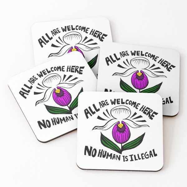 Item preview, Lady Slipper Orchid No Human Is Illegal designed and sold by Bonnie Bee’s Minnesota Strong Shop.