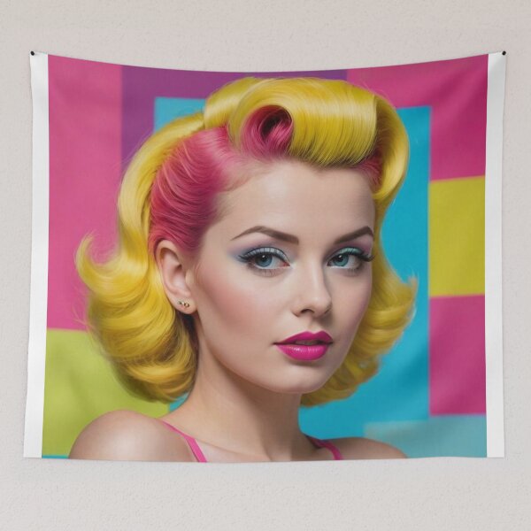 Item preview, Pop Art Pin Up Girl Portrait | 1940s Pinup Art designed and sold by MissSaylor.