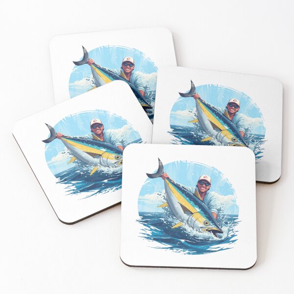 Item preview, Epic Yellowfin Tuna Catch - Sport Fishing Vector Art designed and sold by Asmabella.