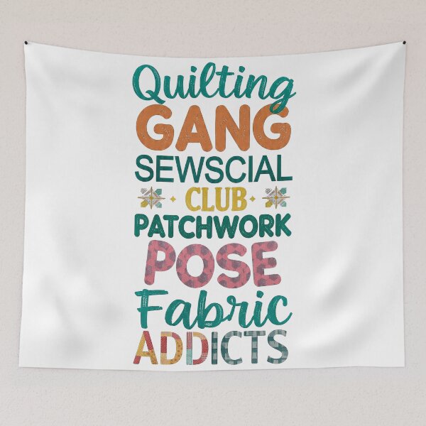 Item preview, Quilting Gang Typography Collage | Colorful Sewing Quotes designed and sold by Twenty2Creative.
