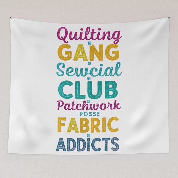 Item preview, Quilting Gang Typography Collage | Colorful Sewing Quotes designed and sold by Twenty2Creative.