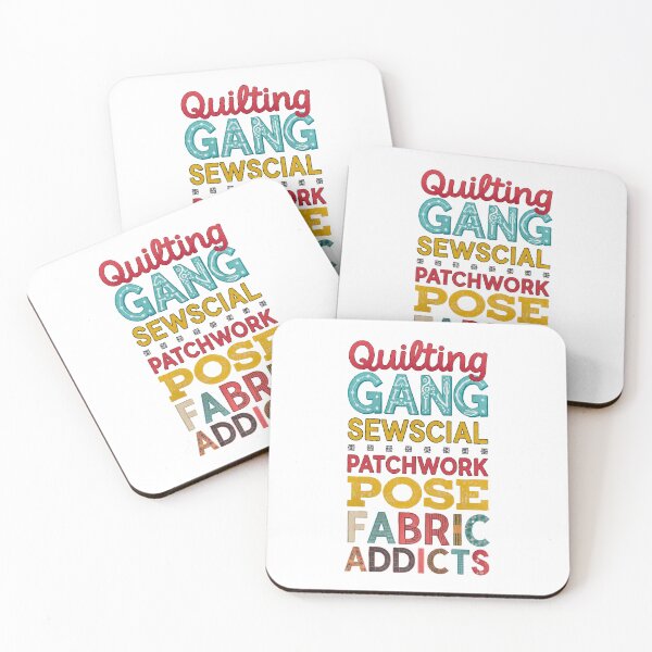 Item preview, Quilting Gang Typography Collage | Colorful Sewing Quotes designed and sold by Twenty2Creative.
