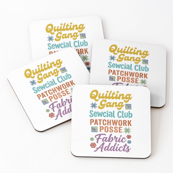 Item preview, Quilting Gang Typography Collage | Colorful Sewing Quotes designed and sold by Twenty2Creative.