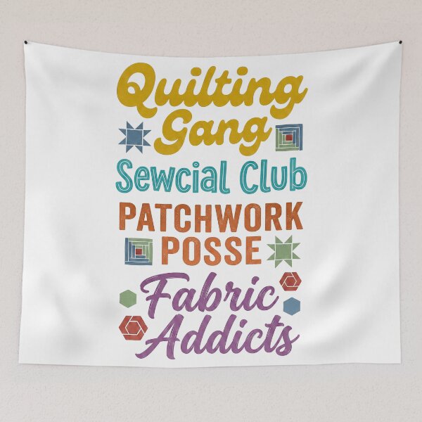 Item preview, Quilting Gang Typography Collage | Colorful Sewing Quotes designed and sold by Twenty2Creative.