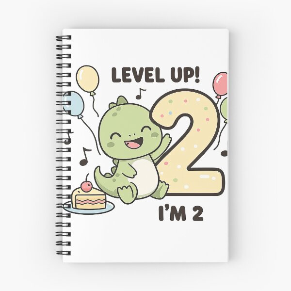 Item preview, Level Up I’m 2 Cute Dinosaur Birthday Design  2nd Birthday Dino Party Shirt  Toddler Turning Two Gift designed and sold by MeeraArts&Crafts.