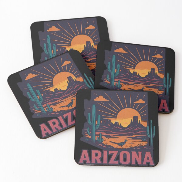 Item preview, Arizona Vintage Desert Sunset Cactus Landscap designed and sold by ZBIFBOUETLA.