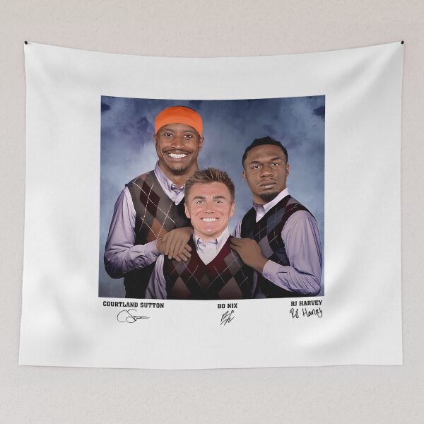 Item preview,  Bo Nix Rj Harvey Courtland Sutton Football designed and sold by JayJakasaniya.