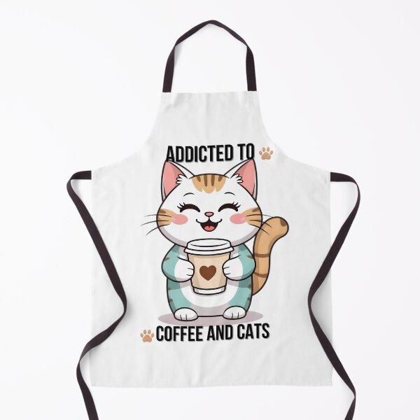 Item preview, Addicted to Coffee and Cats Cute Kawaii Design designed and sold by HappyBeanStudio.