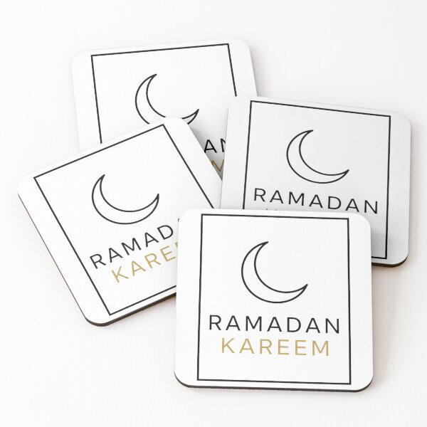 Item preview, Ramadan Kareem Minimal Crescent Moon Islamic Art | Elegant Black Gold Design designed and sold by mbmstores.