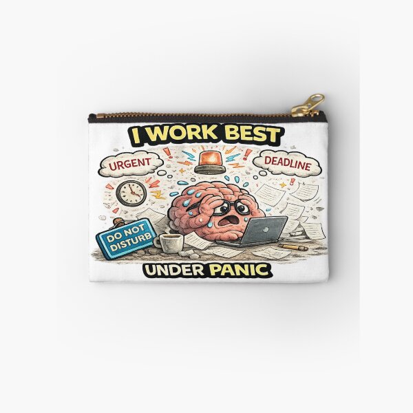 Item preview, I Work Best Under Panic ADHD Deadline Funny Meme designed and sold by FeralMindStudio.