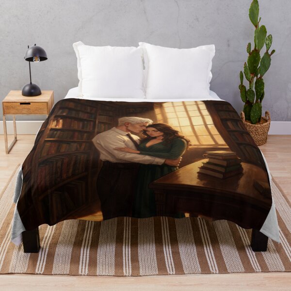 Item preview, Golden Hour Embrace in the Library designed and sold by AbstractAuraArt.