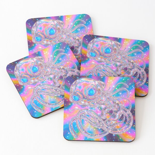 Item preview, Shimmering Galactic Octopod with Neon Blue Eyes designed and sold by maboroshilab.