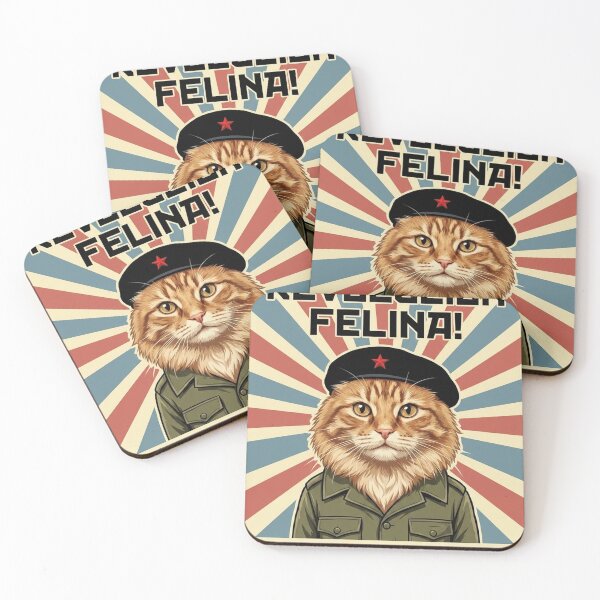 Item preview, cute cat on a revolution poster of che guevara designed and sold by Berlin-D-Prs.