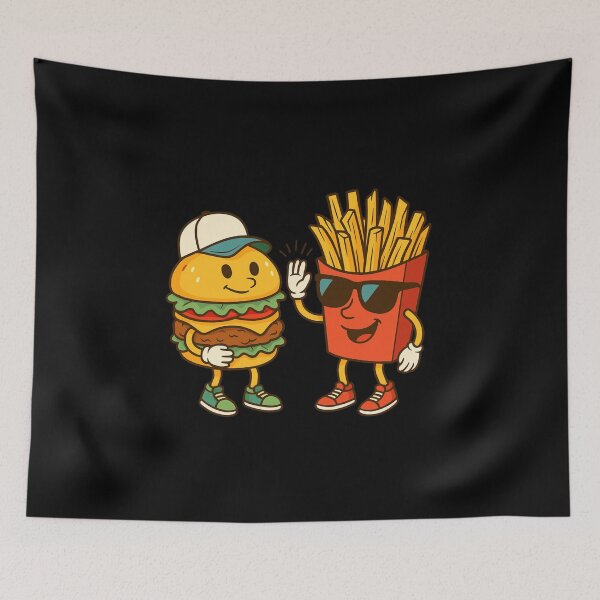Item preview, Cute Burger and Fries Duo designed and sold by flagylART.